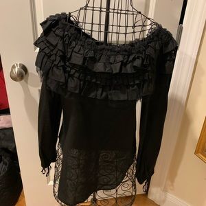 Anne fontaine black cotton blouse